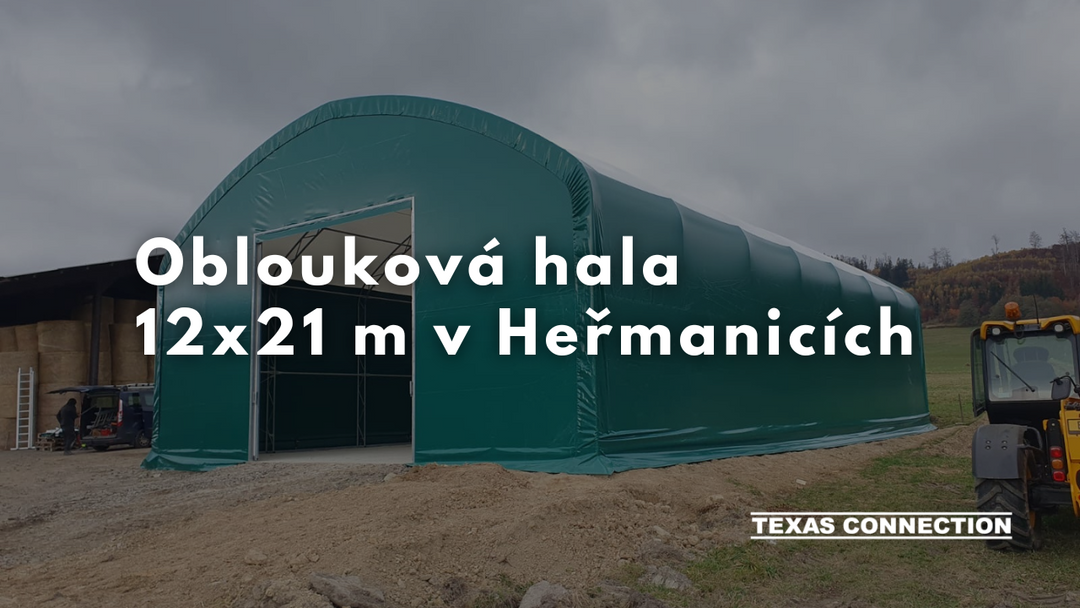 Oblouková hala 12x21 m v Heřmanicích