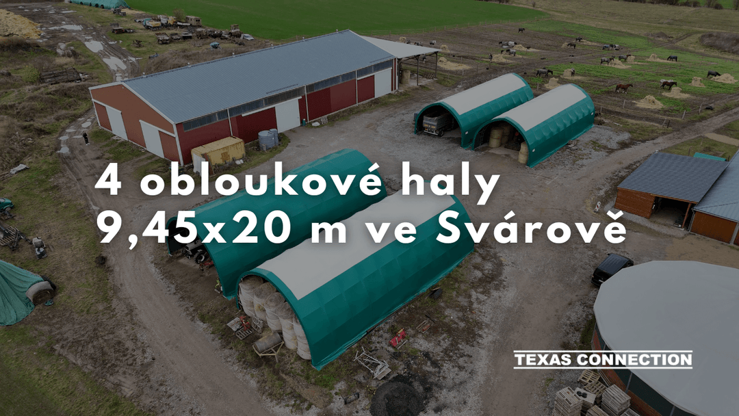 4 obloukové haly 9,45x20 m ve Svárově